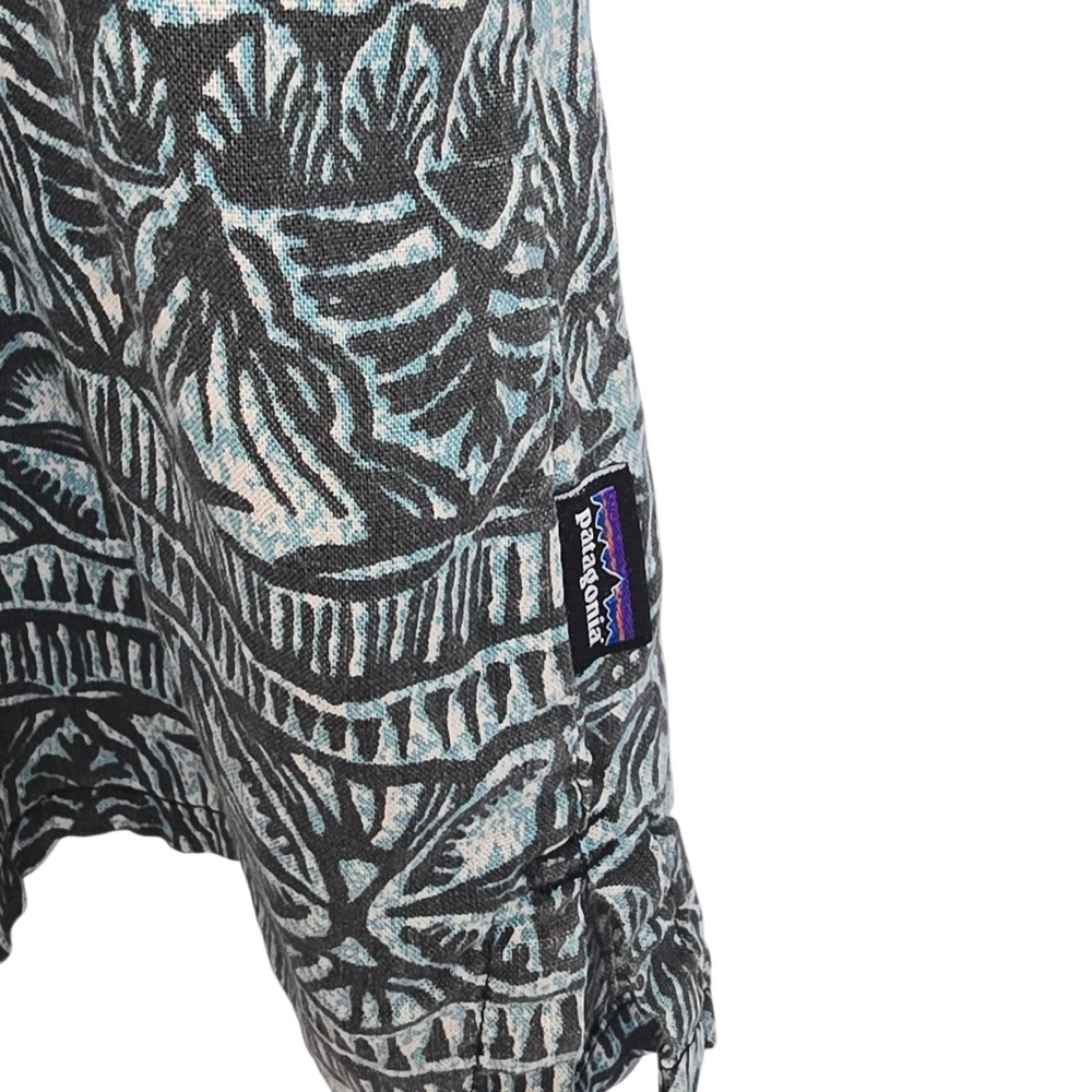 Patagonia Back Step Shirt Mens XXL Black Blue Hemp Organic Cotton Aloha Camp - Picture 8 of 10